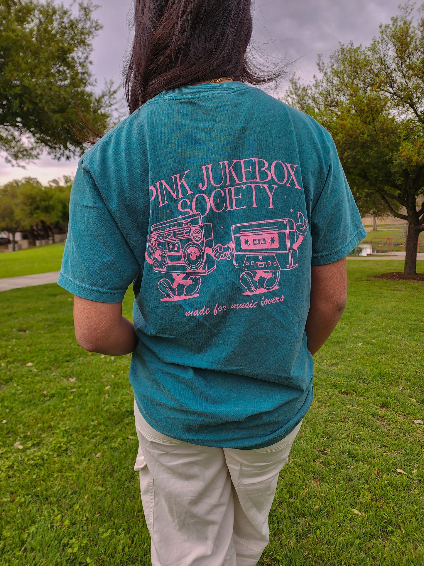 Pink Jukebox Made For Music Lovers Tee - Green